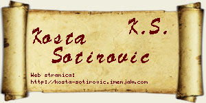 Kosta Sotirović vizit kartica